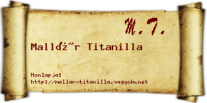 Mallár Titanilla névjegykártya